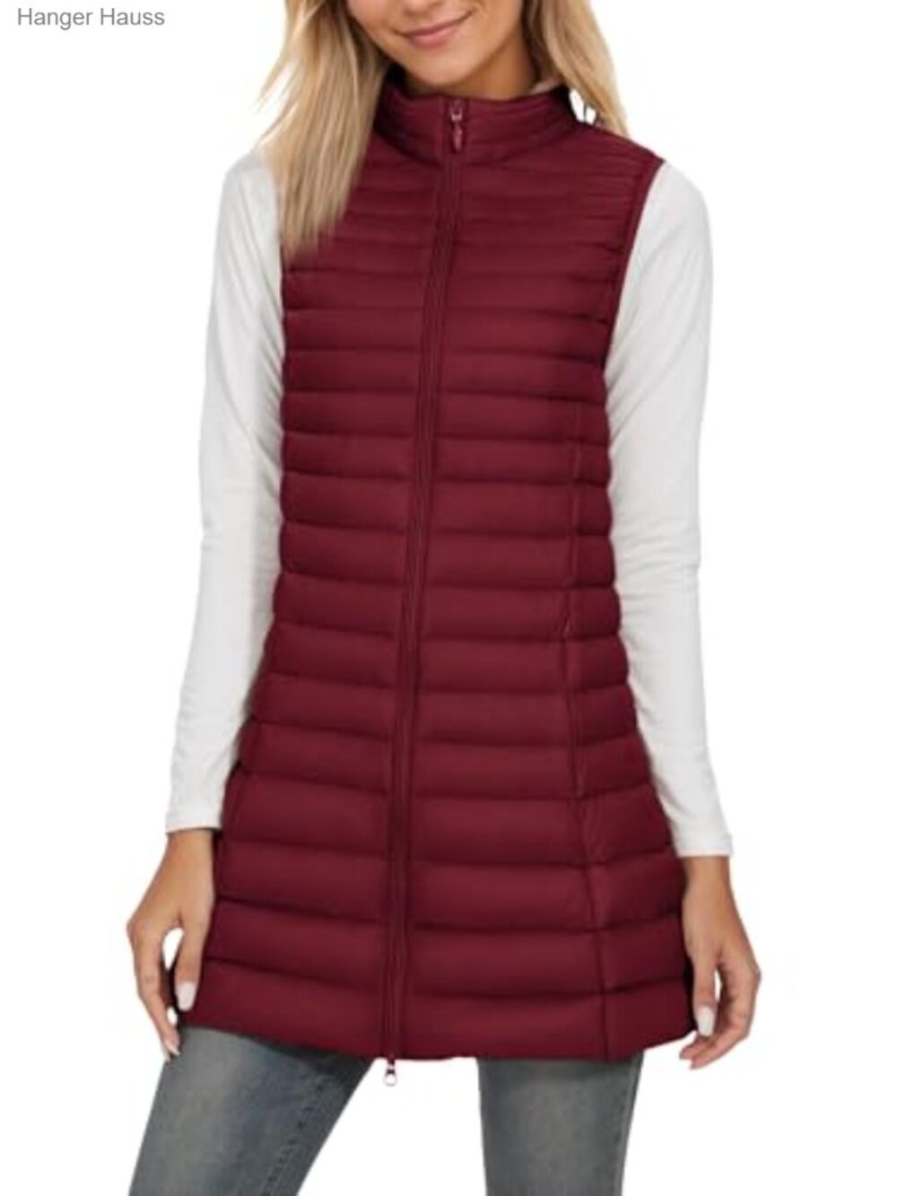 Women's Lightweight Down Puffer Vest - Slim Fit, Zip Up, Water Resistant
